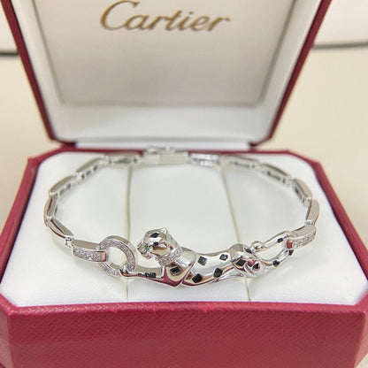 [⭐Sparkve]PANTHERE HALF DIAMOND ON CHAIN BRACELET