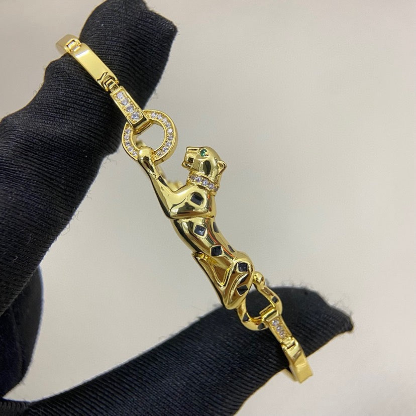 [⭐Sparkve]PANTHERE HALF DIAMOND ON CHAIN BRACELET