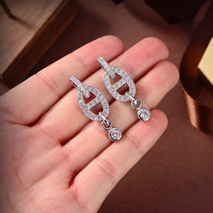 [⭐Sparkve]HM CHAINE DIAMOND EARRINGS