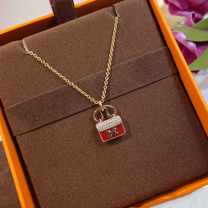[⭐Sparkve]CONSTANCE RED PEDANT PINK GOLD NECKLACE