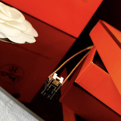 [⭐Sparkve]H WHITE SQUARE GOLD NECKLACE
