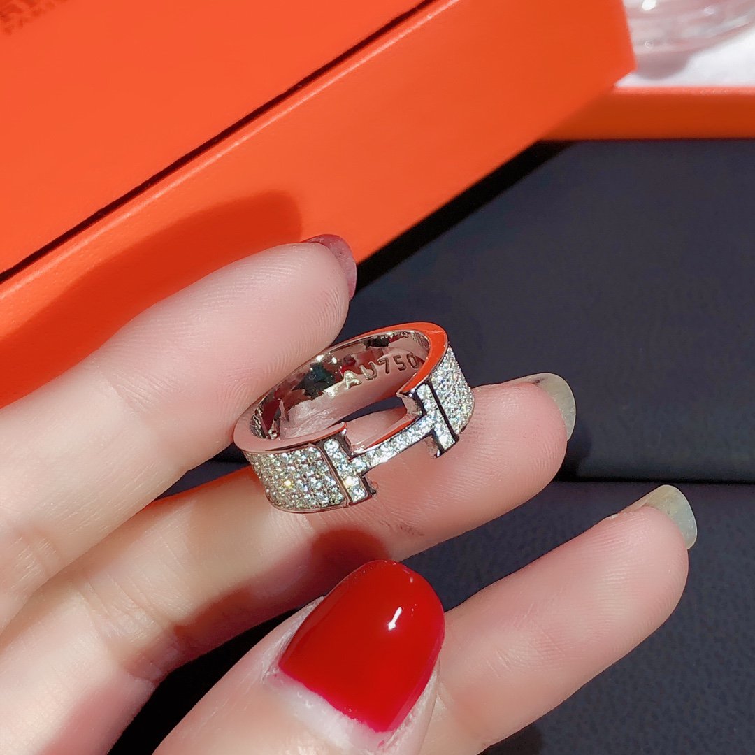 [⭐Sparkve]H RING FULL DIAMOND