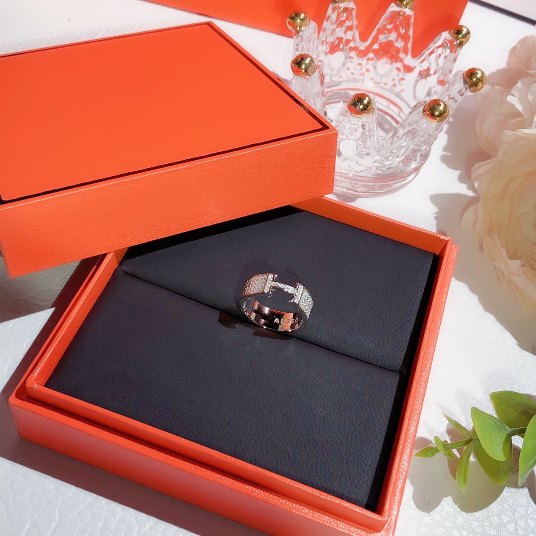 [⭐Sparkve]H RING FULL DIAMOND
