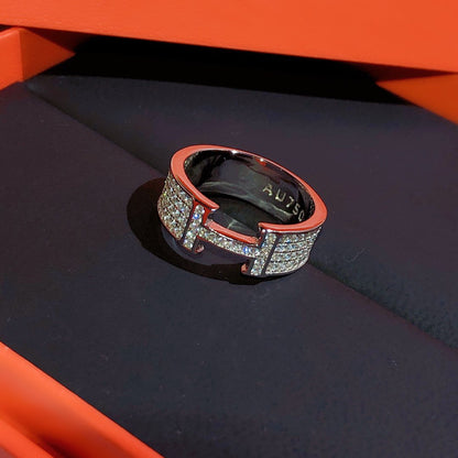 [⭐Sparkve]H RING FULL DIAMOND