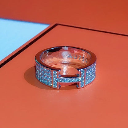 [⭐Sparkve]H RING FULL DIAMOND