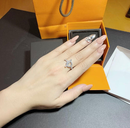 [⭐Sparkve]ECHAPPEE RING SILVER DIAMOND