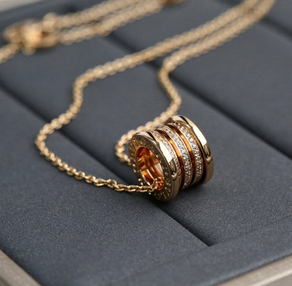 [⭐Sparkve]ZERO 1 PINK GOLD DIAMOND NECKLACE