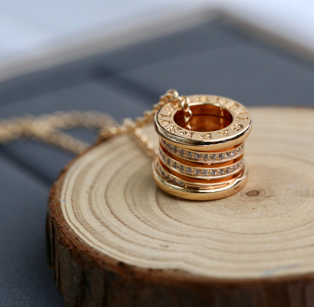 [⭐Sparkve]ZERO 1 PINK GOLD DIAMOND NECKLACE