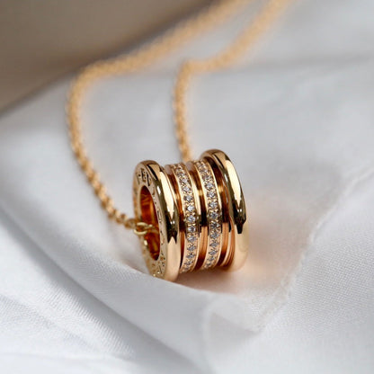 [⭐Sparkve]ZERO 1 PINK GOLD DIAMOND NECKLACE