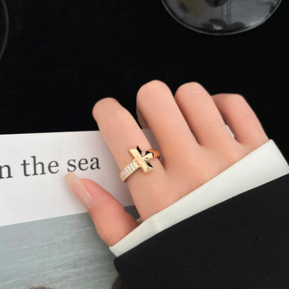 [⭐Sparkve Jewels]T WIDE DIAMOND RING