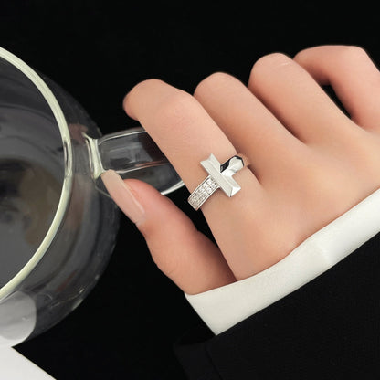 [⭐Sparkve Jewels]T WIDE DIAMOND RING