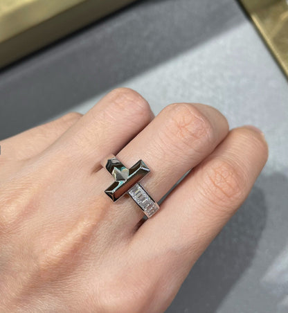 [⭐Sparkve Jewels]T1 WIDE 4.5MM DIAMOND RING