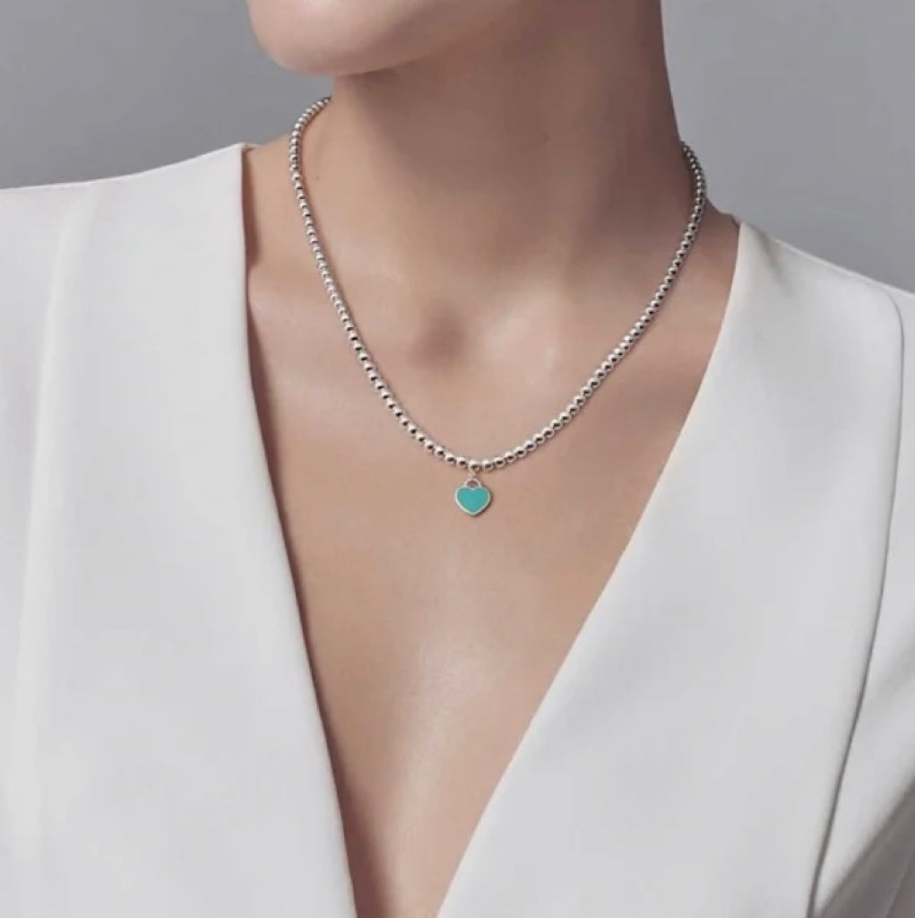 [⭐Sparkve Jewels]RETURN TO TIF SILVER BEAD NECKLACE