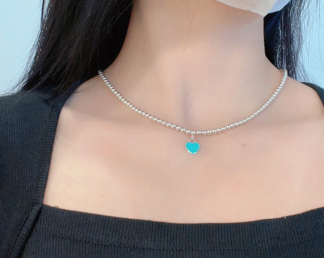 [⭐Sparkve Jewels]RETURN TO TIF SILVER BEAD NECKLACE