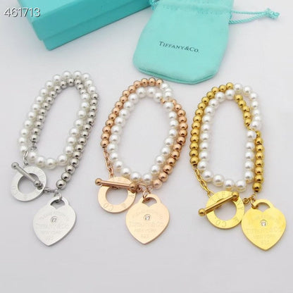 [⭐Sparkve Jewels]RETURN TO TIF HEART TAF BEAD PEARL BRACELET