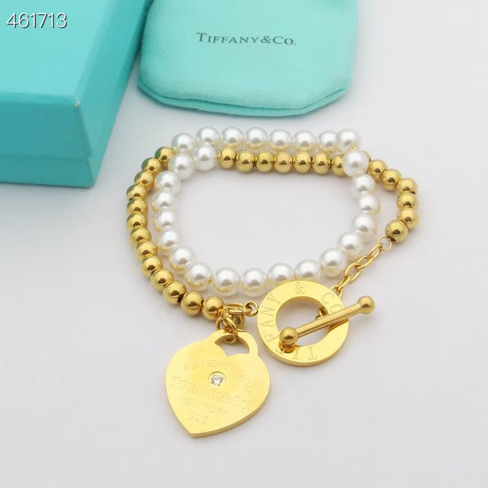 [⭐Sparkve Jewels]RETURN TO TIF HEART TAF BEAD PEARL BRACELET
