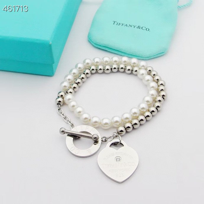 [⭐Sparkve Jewels]RETURN TO TIF HEART TAF BEAD PEARL BRACELET