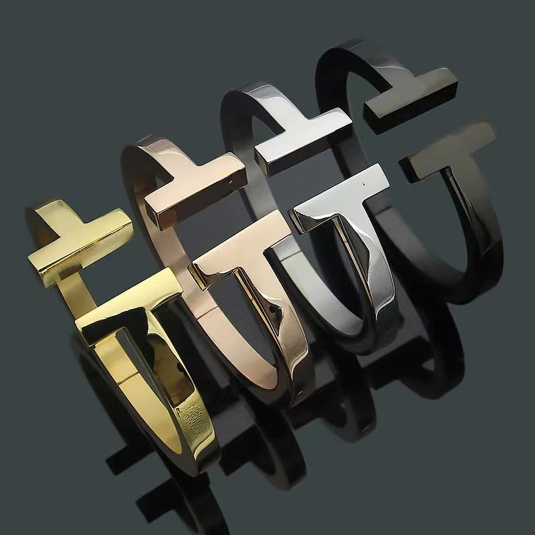 [⭐Sparkve Jewels]T SQUARE OPEN BRACELET