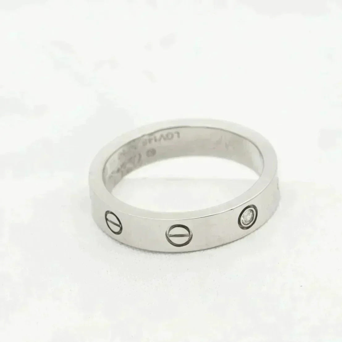 [⭐Sparkve]LOVE RING 4MM 1 DIAMOND SILVER