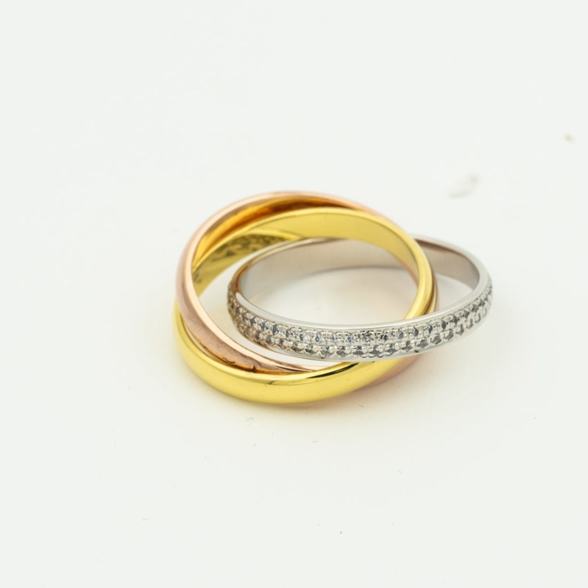 [⭐Sparkve Jewelry]TRINITY RING GOLD PINK GOLD SILVER DIAMONDS