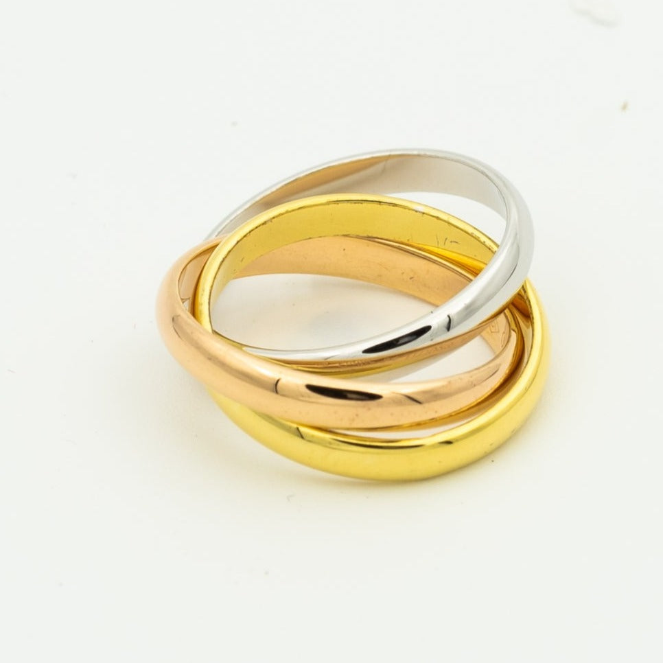 [⭐Sparkve Jewelry]TRINITY RING GOLD PINK GOLD SILVER