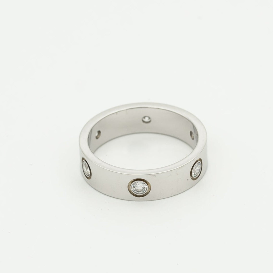 [⭐Sparkve]LOVE RING 5.5MM 6 DIAMONDS SILVER