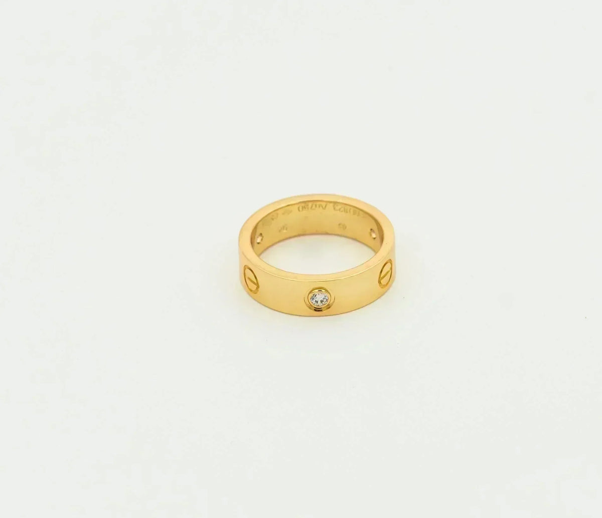 [⭐Sparkve]LOVE RING 5.5MM 3 DIAMONDS GOLD