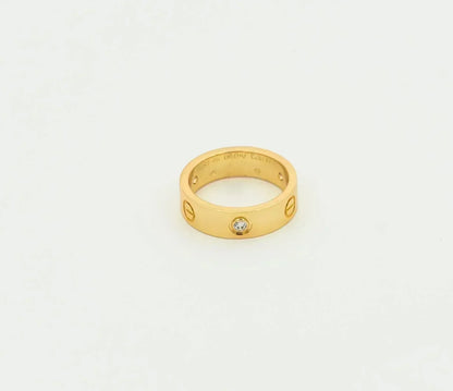 [⭐Sparkve]LOVE RING 5.5MM 3 DIAMONDS GOLD