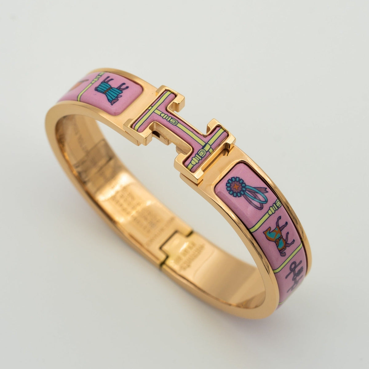 [⭐Sparkve]H PINK GOLD BRACELET PINK CERAMIC