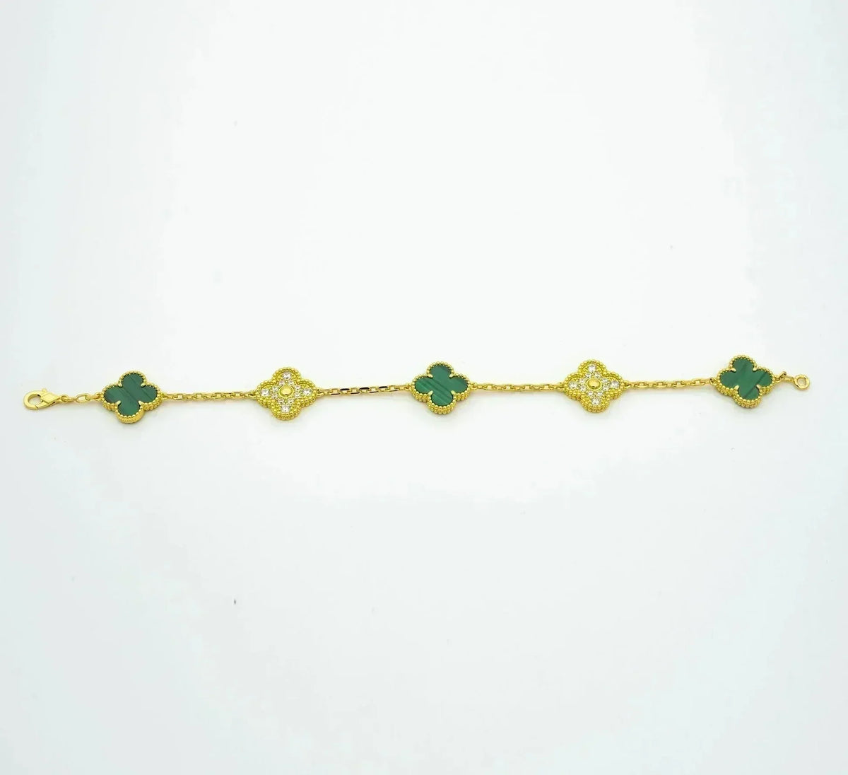 [⭐Sparkve] CLOVER 5 MOTIF MALACHITE BRACELET COLLECTION
