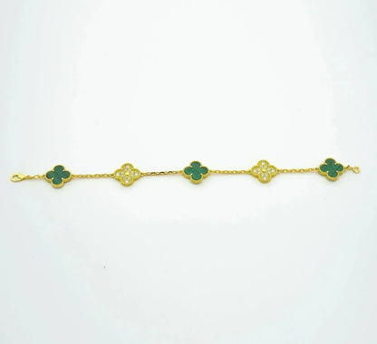 [⭐Sparkve] CLOVER 5 MOTIF MALACHITE BRACELET COLLECTION