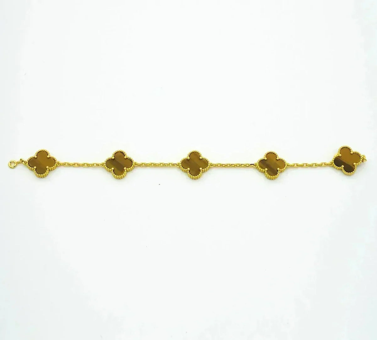 [⭐Sparkve] CLOVER 5 MOTIFS TIGER EYE BRACELET COLLECTION