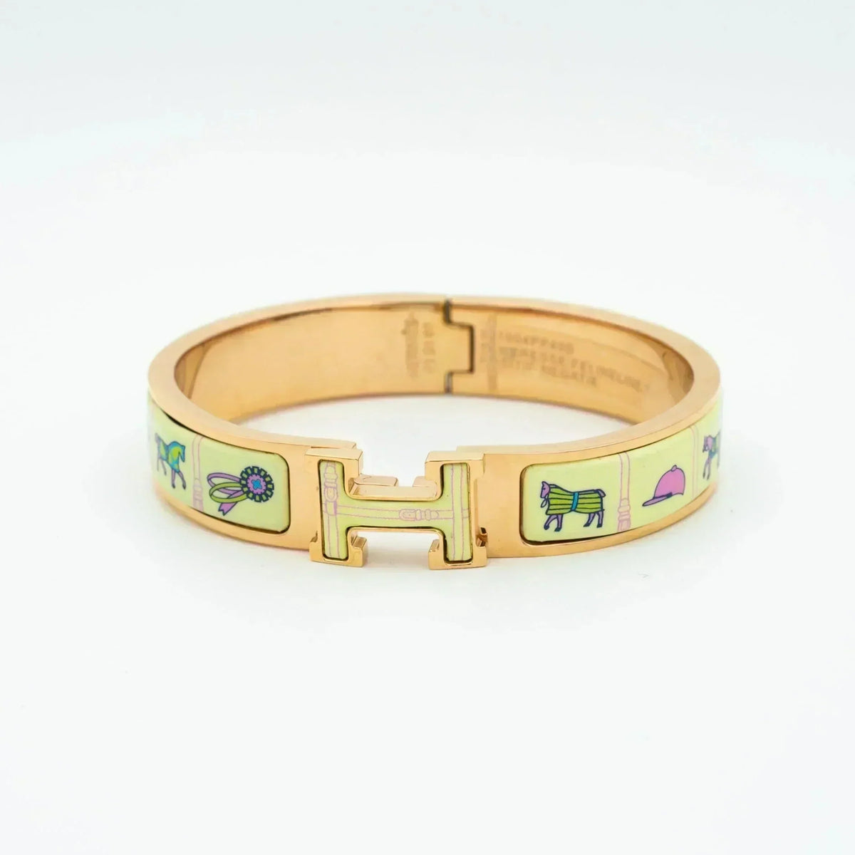 [⭐Sparkve]H PINK GOLD BRACELET CREAM CERAMIC