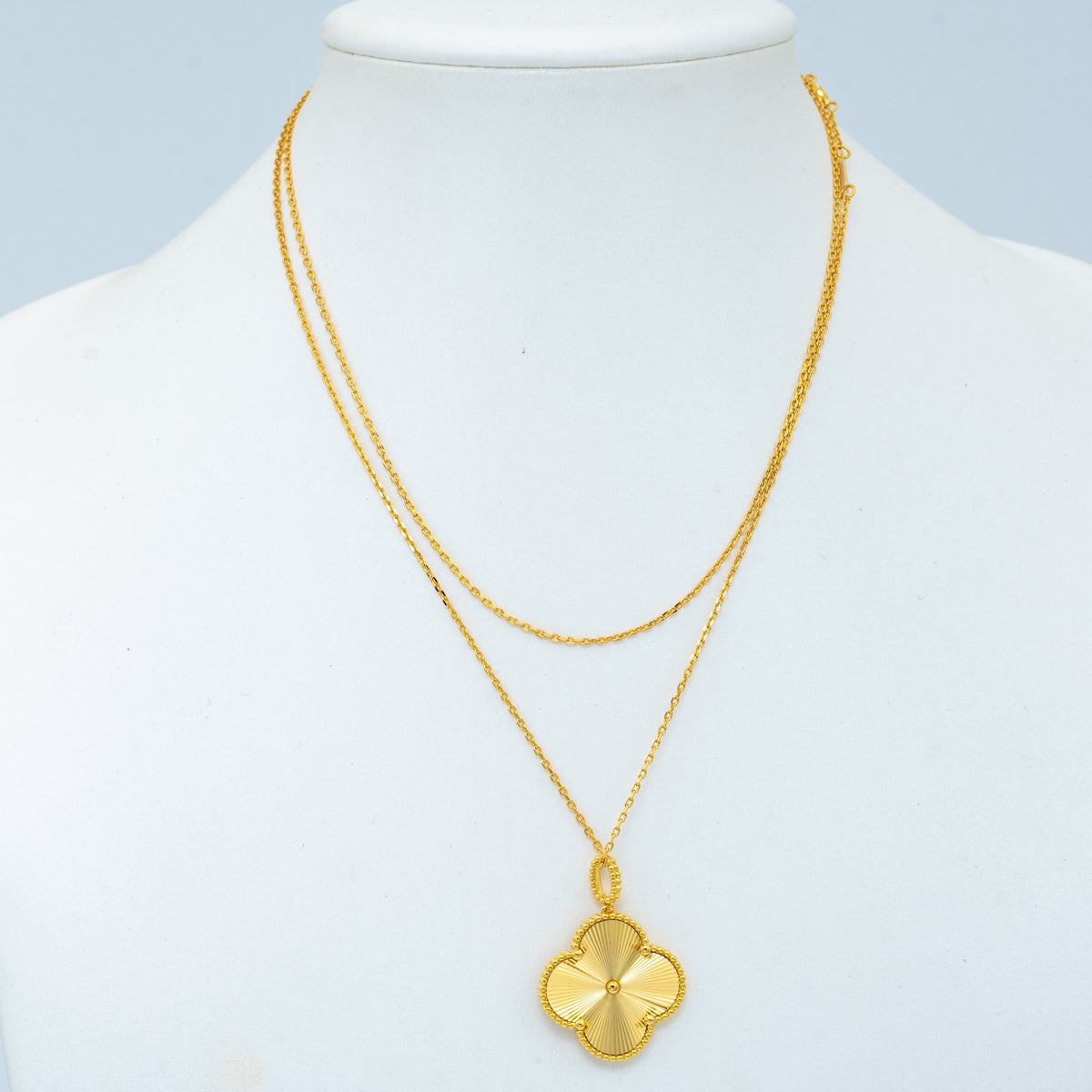 [⭐Sparkve]CLOVER 25MM PEDANT NECKLACE GOLD