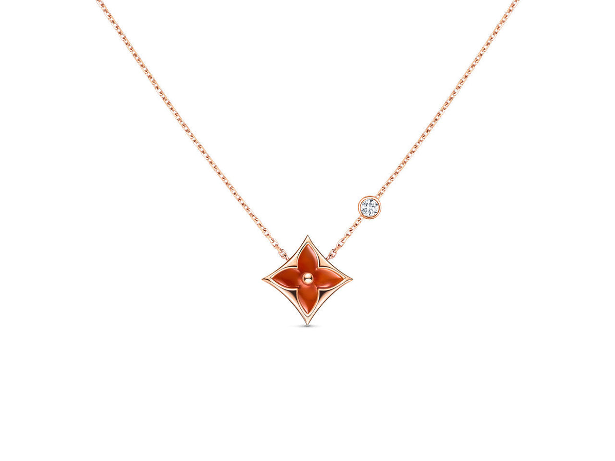 [⭐Sparkve]STAR NECKLACE PINK GOLD 1 DIAMOND