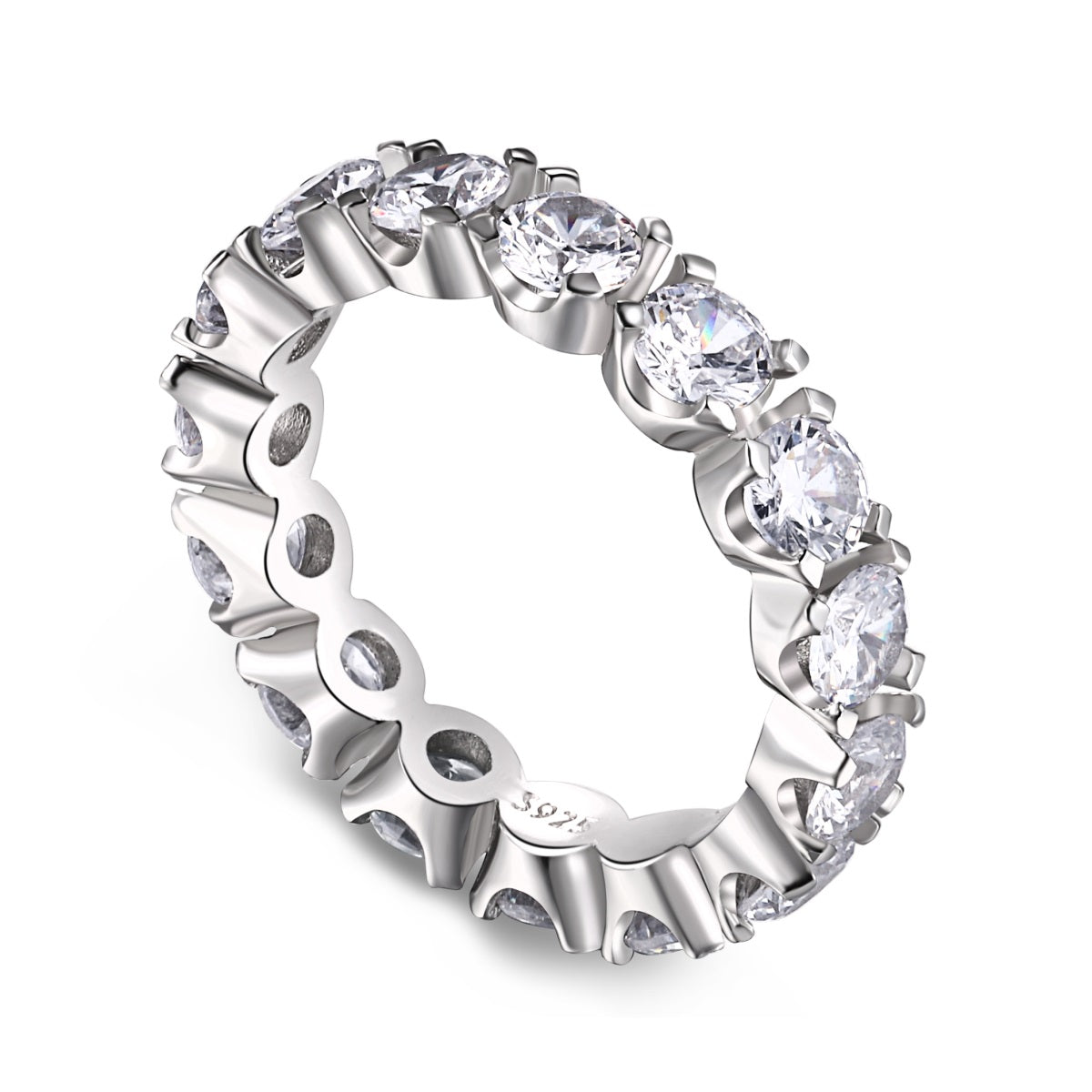 [⭐Sparkve Jewelry]Eternity Round Cut Tennis Ring