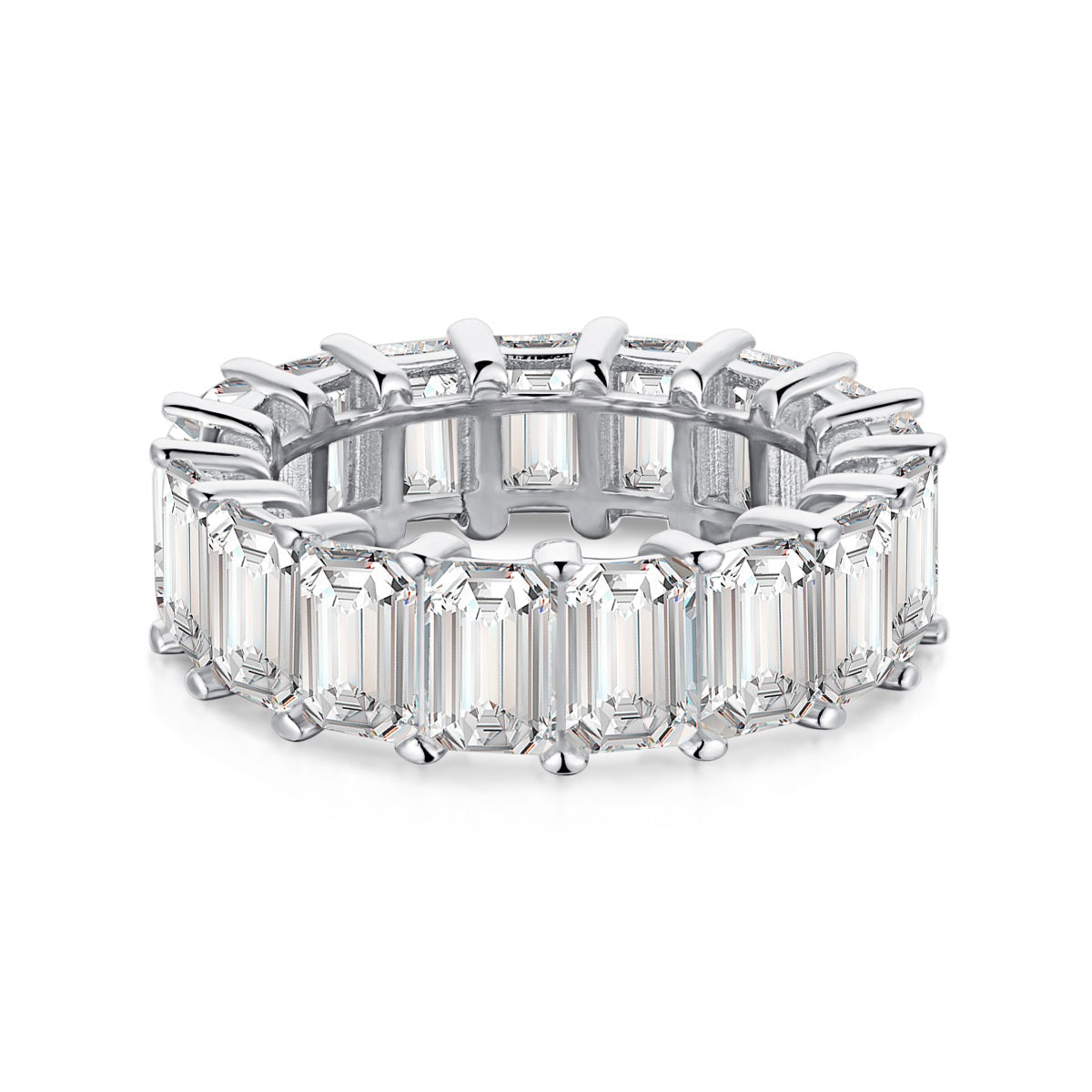 [⭐Sparkve Jewelry]0.75 Carat Elegant Emerald Cut Tennis Ring