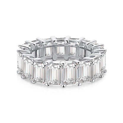 [⭐Sparkve Jewelry]0.75 Carat Elegant Emerald Cut Tennis Ring