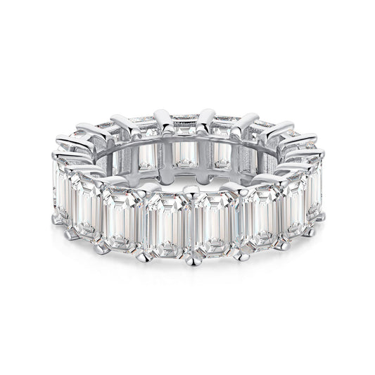 [⭐Sparkve Jewelry]0.75 Carat Elegant Emerald Cut Tennis Ring