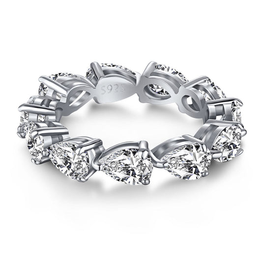 [⭐Sparkve Jewelry]Exquisite Pear Cut Tennis Ring