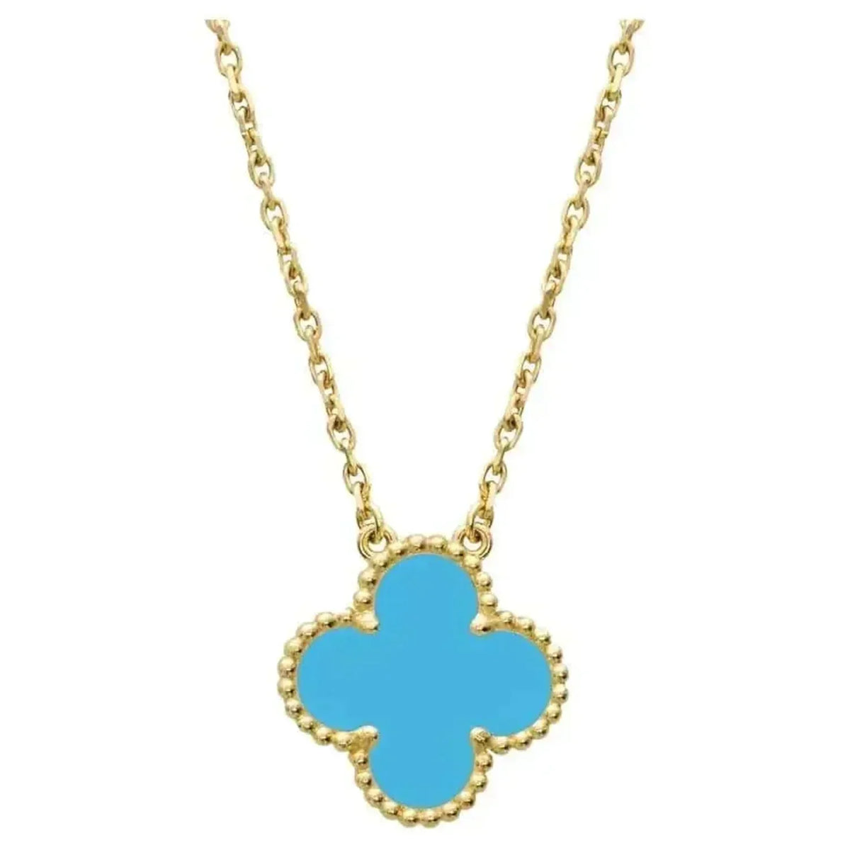 [⭐Sparkve]CLOVER 15MM VINTAGE TURQUOISE NECKLACE