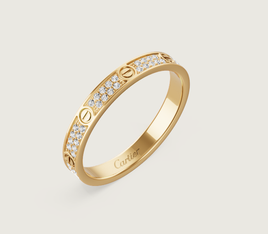 [⭐Sparkve]LOVE RING 2.6mm-wide full-diamond ring Gold