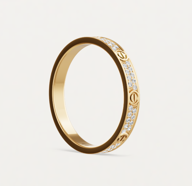 [⭐Sparkve]LOVE RING 2.6mm-wide full-diamond ring Gold