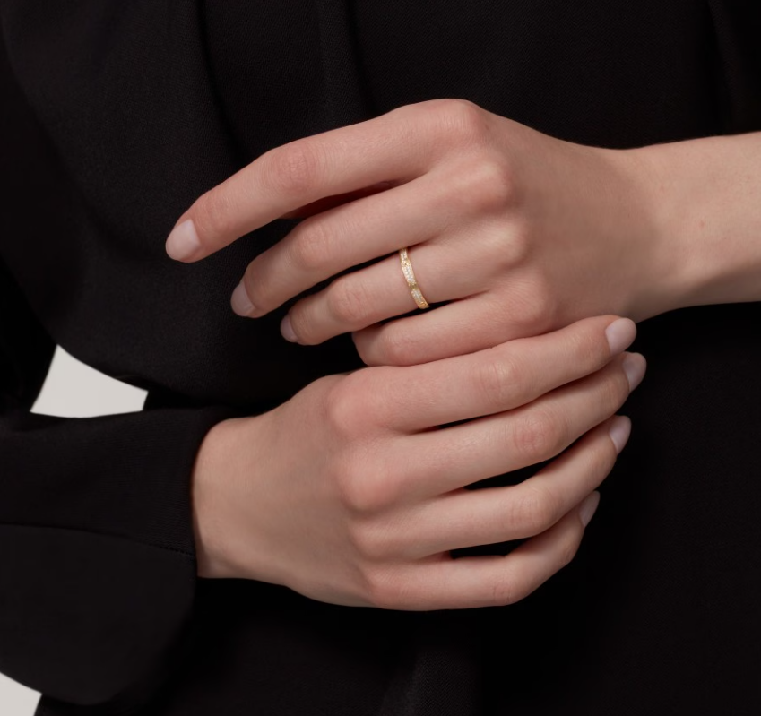 [⭐Sparkve]LOVE RING 2.6mm-wide full-diamond ring Gold