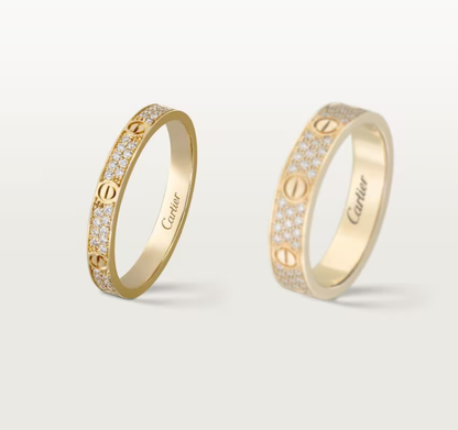 [⭐Sparkve]LOVE RING 2.6mm-wide full-diamond ring Gold