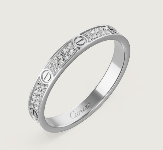 [⭐Sparkve]LOVE RING 2.6mm-wide full-diamond ring silver