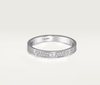 [⭐Sparkve]LOVE RING 2.6mm-wide full-diamond ring silver