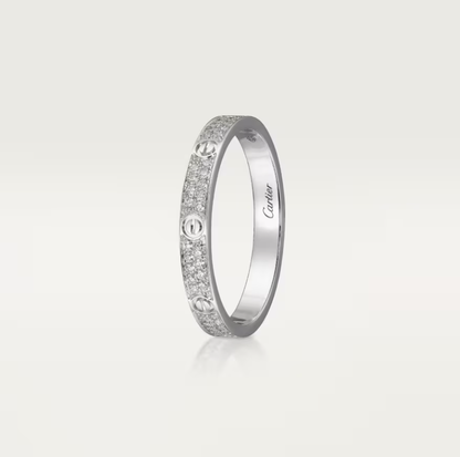 [⭐Sparkve]LOVE RING 2.6mm-wide full-diamond ring silver