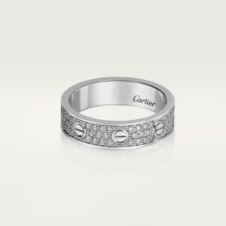 [⭐Sparkve]LOVE RING 4mm-wide full-diamond ring silver