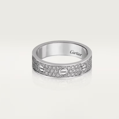 [⭐Sparkve]LOVE RING 4mm-wide full-diamond ring silver